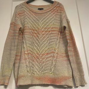 American Eagle Women’s Knit Cream & Rainbow Stripe Sweater